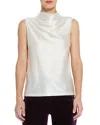 Lyssé Irina Satin Jersey Turtleneck Top In Off White In Off White