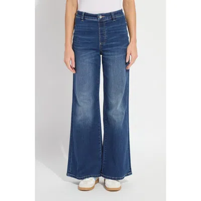 Lyssé Lysse Iris Flat Front Wide Leg Jeans In Blue