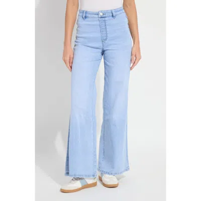 Lyssé Lysse Iris Flat Front Wide Leg Jeans In Blue