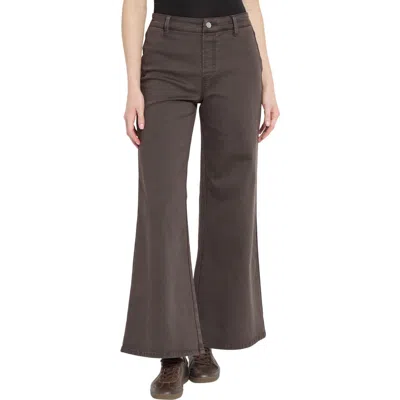 Lyssé Lysse Iris Flat Front Wide Leg Jeans In Brown