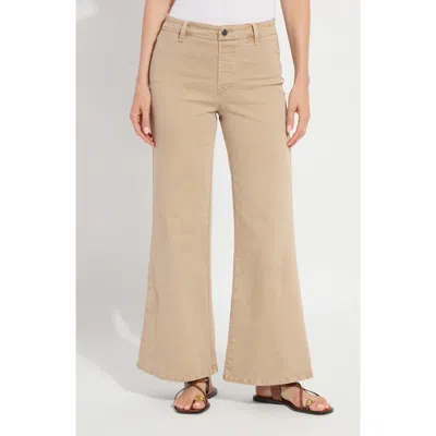 Lyssé Lysse Iris Flat Front Wide Leg Jeans In Nude