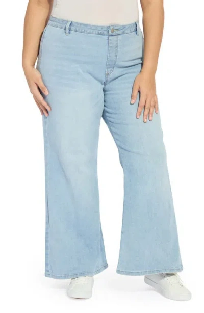 Lyssé Lysse Iris Flat Front Wide Leg Jeans In Orange