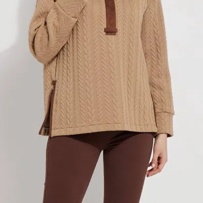 Lyssé Iris Quilted Jersey Pullover In Brown