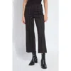 Lyssé Lysse Isabel Pinstripe Ponte Wide Leg Pants In Black