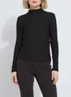 Lyssé Isaura Funnel Neck Smocked Top In Black