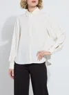 Lyssé Ivette Pleated Balloon Sleeve Blouse In Neutral