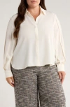 Lyssé Lysse Ivette Pleated Balloon Sleeve Button-up Shirt In White