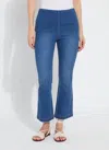 Lyssé Jade Stretch Tencel Denim Flare In Mid Wash In Multi