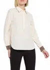 Lyssé Jamie Micro Beaded Shirt In Macadamia In White