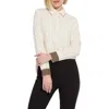 Lyssé Jamie Micro Beaded Shirt In Macadamia In White