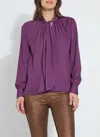 Lyssé Janis Scarf Neck Pull On Blouse In Advent Candle