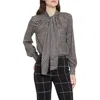Lyssé Lysse Janis Scarf Neck Top In Gray