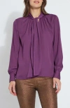 Lyssé Janis Scarf Neck Pull On Blouse In Advent Candle In Purple