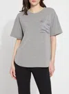Lyssé Jazmin Mix-media Top In Gray