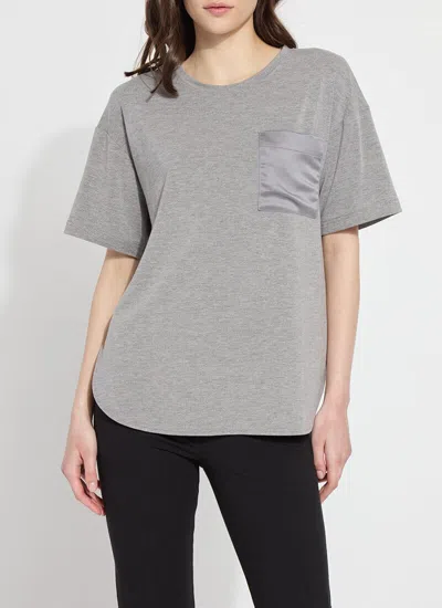 Lyssé Jazmin Mix-media Top In Gray
