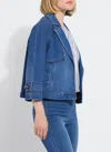 Lyssé Jeanne Cropped Tencel Denim Trench Curvy In Blue