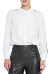 Lyssé Josephine Tuxedo Shirt In Off White In White