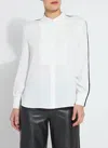 Lyssé Josephine Tuxedo Shirt In Off-white In White