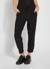 Lyssé Julia Stretch Crepe Cuffed Jogger In Black In Black