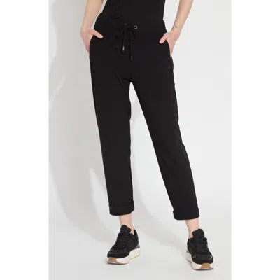 Lyssé Julia Stretch Crepe Cuffed Jogger In Black