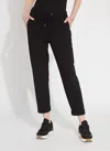 Lyssé Julia Stretch Crepe Cuffed Jogger In Black In Black