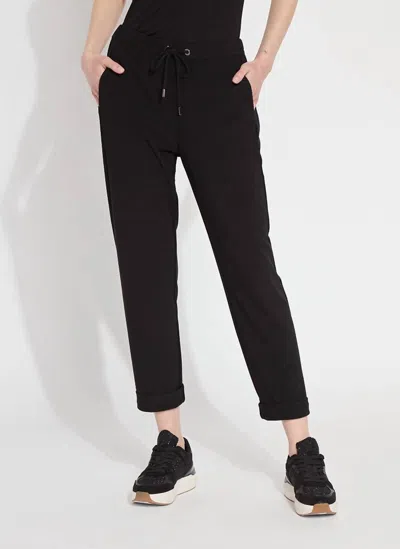 LYSSÉ JULIA STRETCH CREPE CUFFED JOGGER IN BLACK
