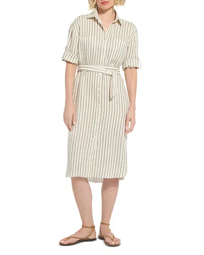 Lyssé Lysse Juniper Stripe Belted Linen Shirtdress In Neutral