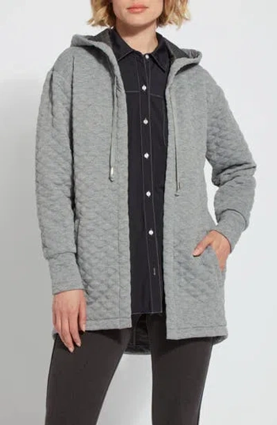 Lyssé Juniper Metallic Quilted Jersey Hooded Sweatshirt In Gray