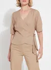 Lyssé Juno Front Tie Wrap Top In Tanned In Multi