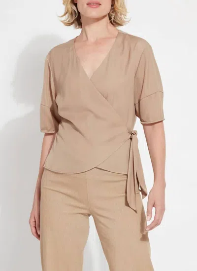 LYSSÉ JUNO TIE WRAP TOP IN TANNED