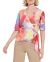 Lyssé Juno Front Tie Wrap Top In Zesty Shades