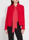 Lyssé Kendra Vegan Suede Jacket In Deep Red In Silver