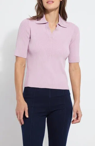 Lyssé Lysse Kenzie Johnny Collar Rib Polo In Pink