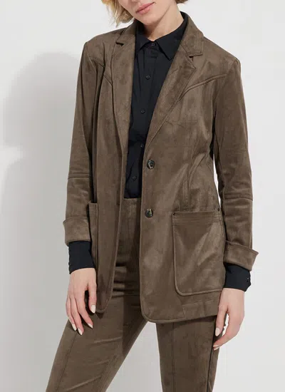 Lyssé Kiara Vegan Suede Blazer In Green