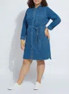 Lyssé Knit Denim Schiffer Dress Curvy In Blue