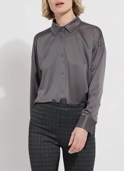 Lyssé Kristin Stitched Satin Shirt In Multi