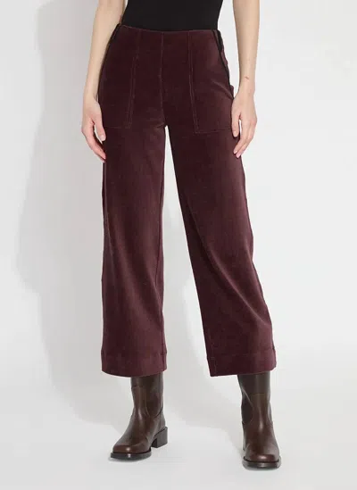 Lyssé Kristina Cord Crop Pant In Deep Burgundy In Multi