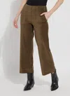 Lyssé Kristina Cord Wide Leg Pant In Green Smoke In Brown