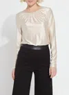 Lyssé Larissa Satin Jersey Tee Top In Light Pewter In Multi