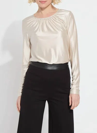 Lyssé Larissa Satin Jersey Tee Top In Light Pewter In Multi