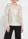 Lyssé Larissa Satin Jersey Tee Top In Light Pewter