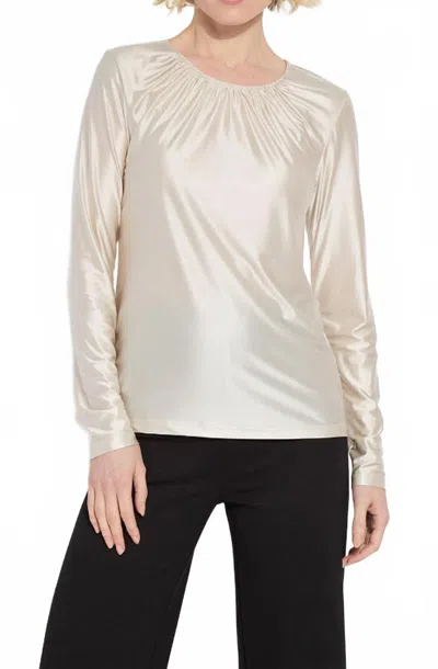 Lyssé Larissa Satin Jersey Top In Lt Pewter