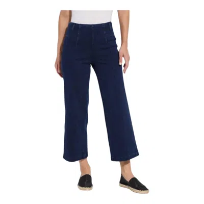 LYSSÉ LAYTON DENIM WIDE LEG JEANS IN DARK INDIGO