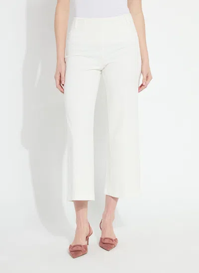 Lyssé Lysse Layton Pull-on High Waist Crop Wide Leg Knit Jeans In White