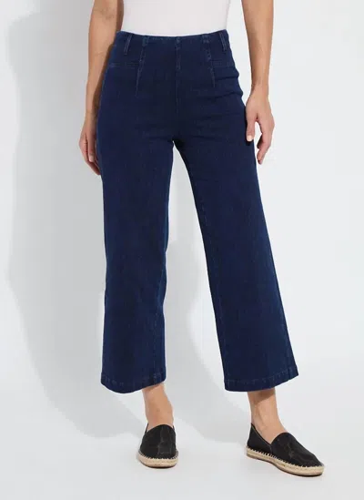 Lyssé Layton Wide Leg Crop In Dark Indigo In Blue