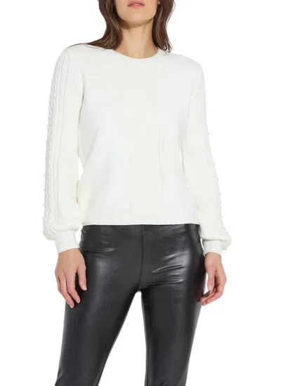 Lyssé Leanna Cozy Pearl Sweater In Snow White