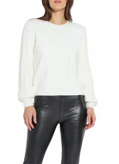 Lyssé Leanna Cozy Pearl Sweater In Snow White