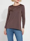 Lyssé Leia Mixed Media Top In Brown