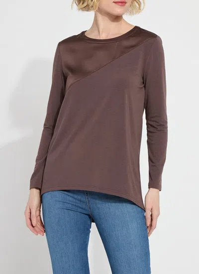Lyssé Leia Mixed Media Top In Brown