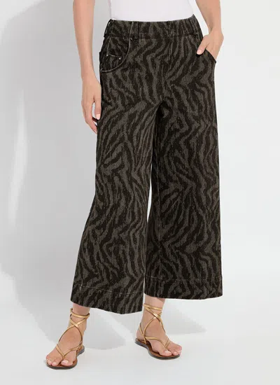 Lyssé Lysse Leo Print High Waist Ankle Wide Leg Denim Pants In Multi